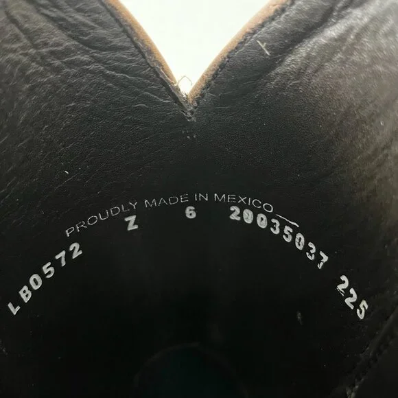 Lane SARATOGA Square Toe Cowboy Boots Dark Brown Western Cowgirl Mid Calf 6 - Picture 11 of 13